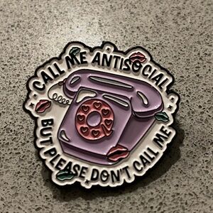 Retro Purple Phone Enamel Pin